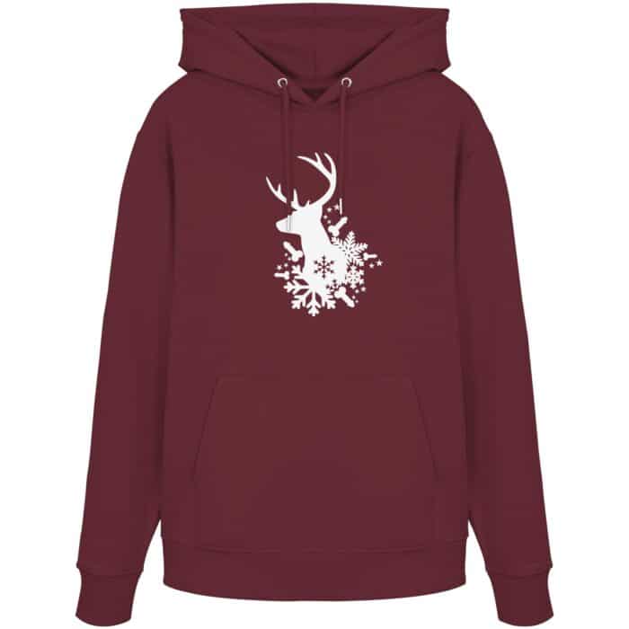 Hirsch Weiß - Organic Hoodie – Bild 5