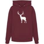 Hirsch Weiß 2 - Organic Hoodie – Bild 5