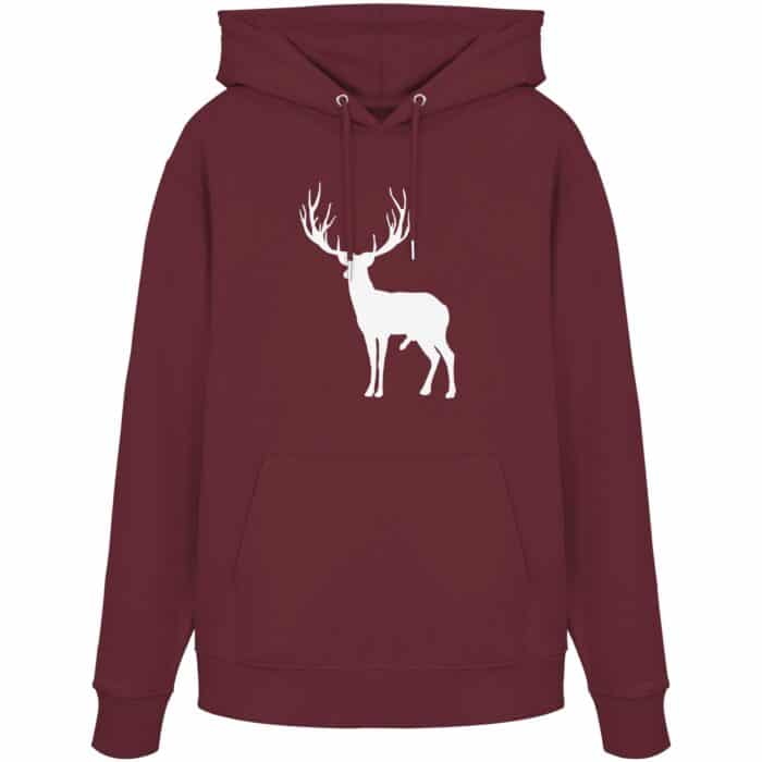 Hirsch Weiß 2 - Organic Hoodie – Bild 5