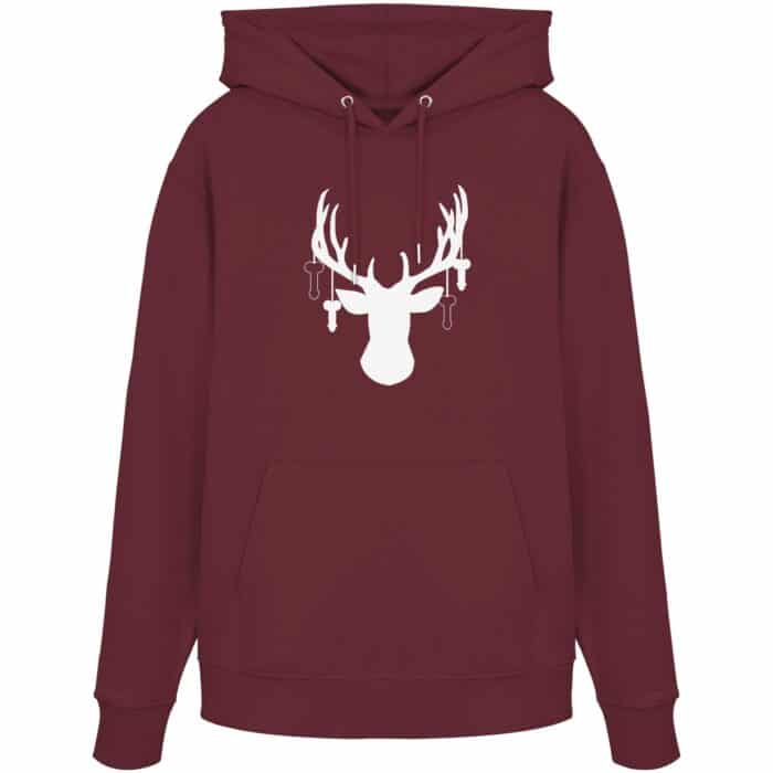 Hirsch Weiß 3 - Organic Hoodie – Bild 5
