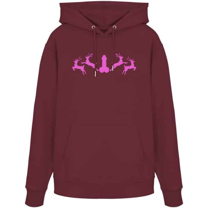 Hirsch Muster 2 Pink - Organic Hoodie – Bild 5
