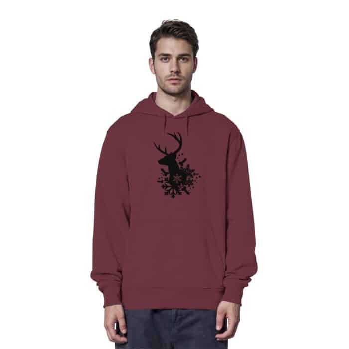 Hirsch Black - Organic Hoodie – Bild 4