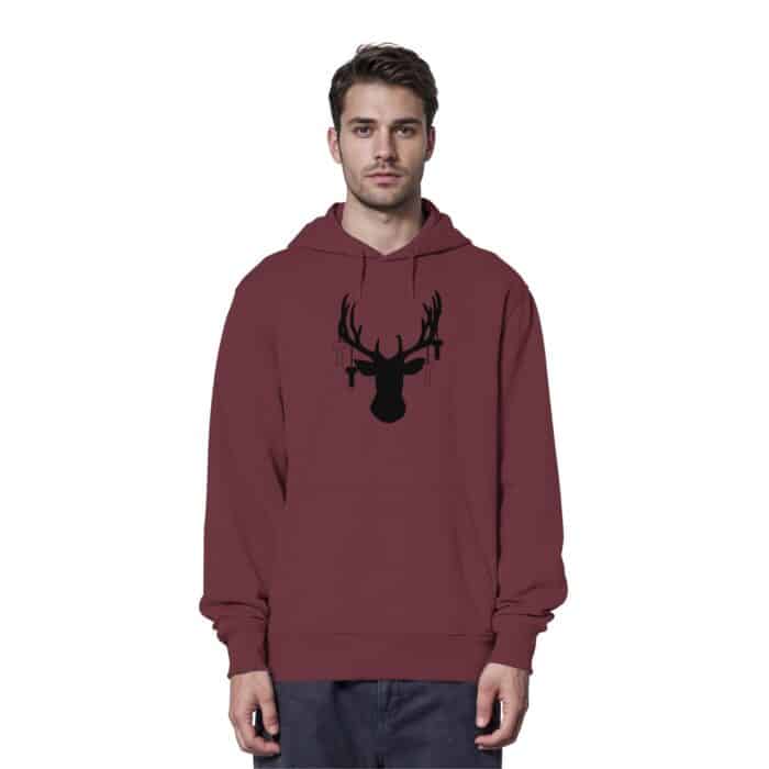 Hirsch Black 3 - Organic Hoodie – Bild 2