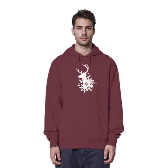 Hirsch Weiß - Organic Hoodie – Bild 6