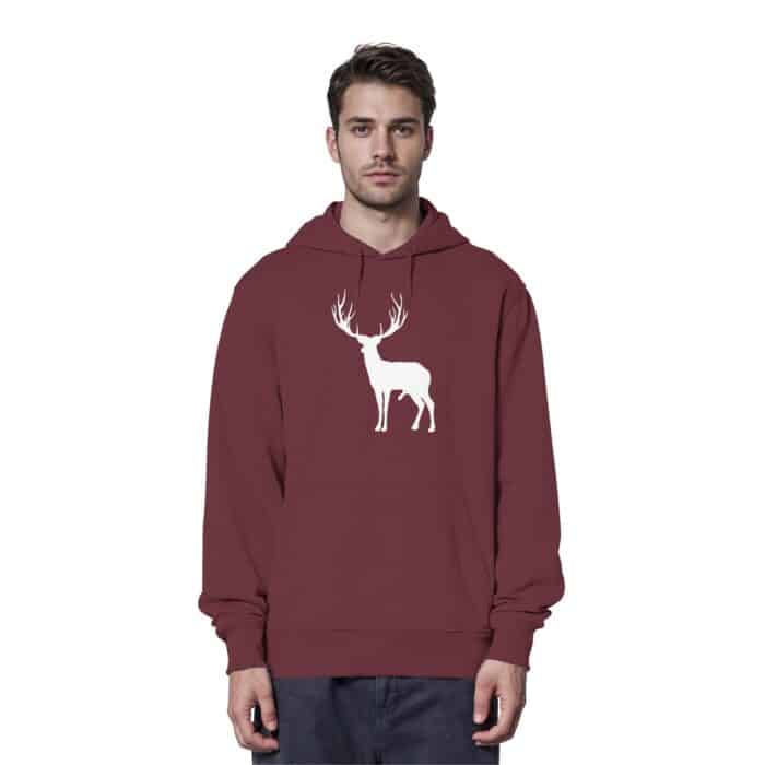 Hirsch Weiß 2 - Organic Hoodie – Bild 6
