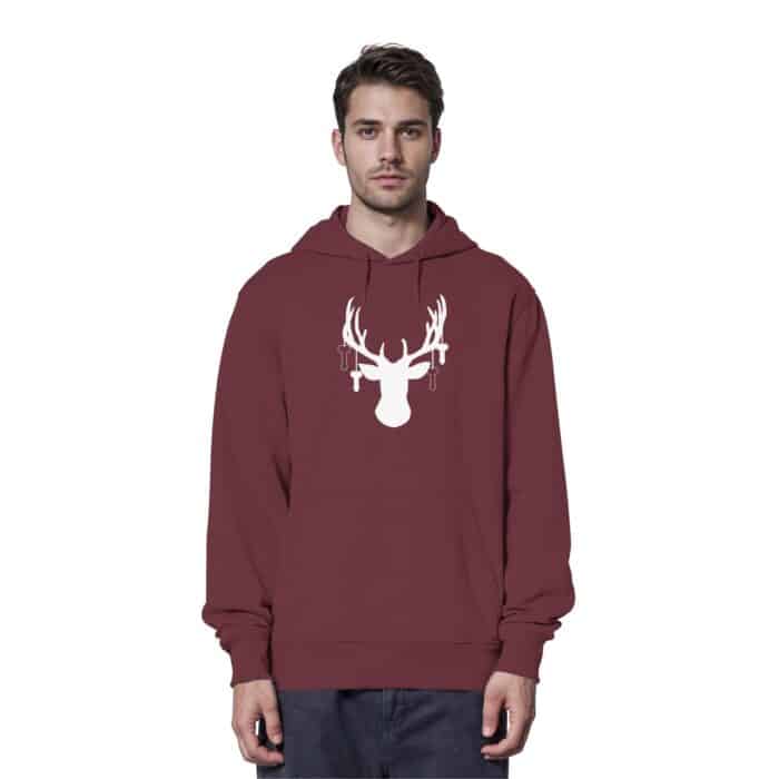 Hirsch Weiß 3 - Organic Hoodie – Bild 6