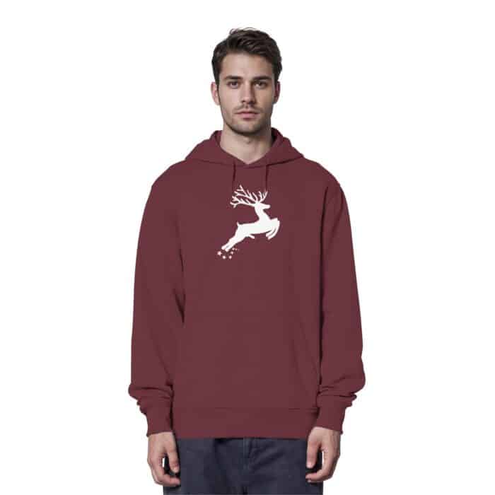 Hirsch Weiß 4 - Organic Hoodie – Bild 6