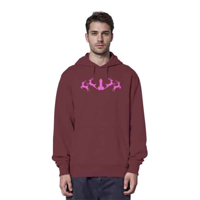 Hirsch Muster 2 Pink - Organic Hoodie – Bild 6