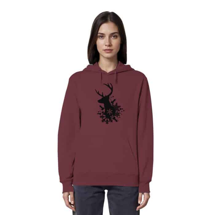 Hirsch Black - Organic Hoodie – Bild 5