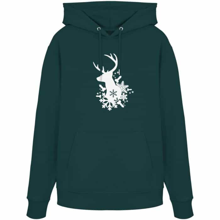 Hirsch Weiß - Organic Hoodie – Bild 9