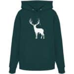 Hirsch Weiß 2 - Organic Hoodie – Bild 9