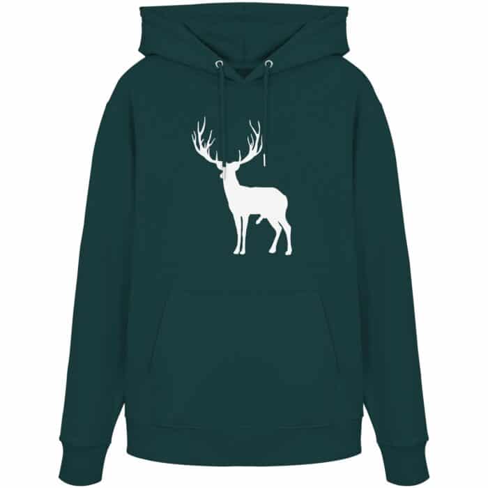 Hirsch Weiß 2 - Organic Hoodie – Bild 9