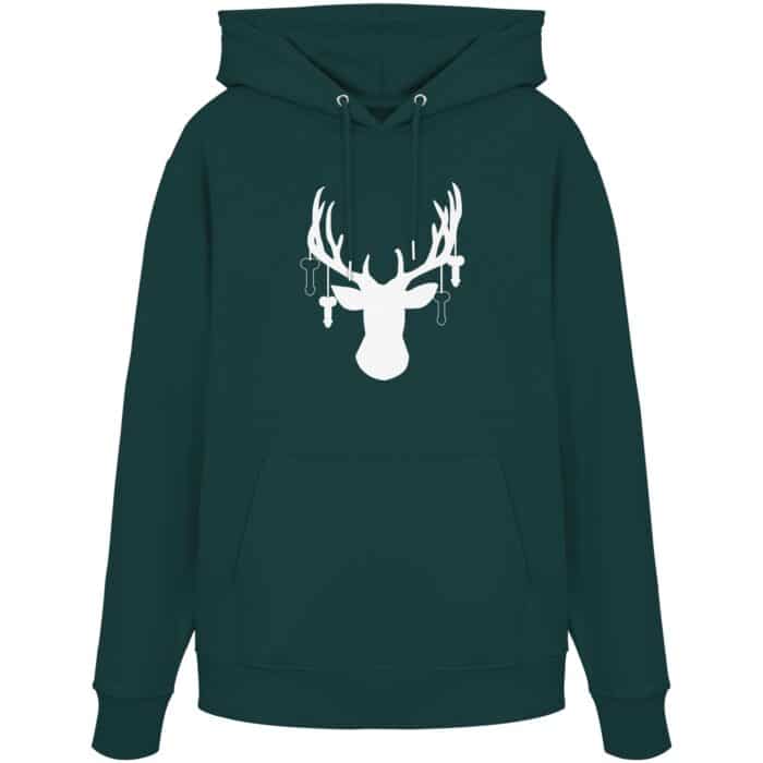 Hirsch Weiß 3 - Organic Hoodie – Bild 9
