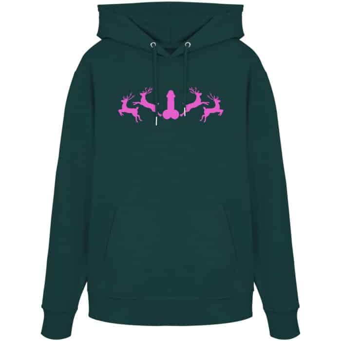 Hirsch Muster 2 Pink - Organic Hoodie – Bild 9
