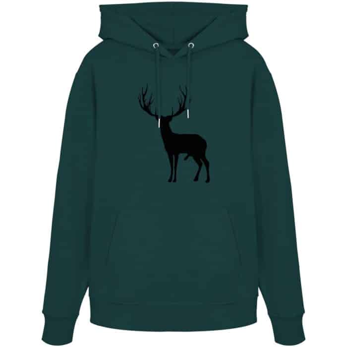 Hirsch Black 2 - Organic Hoodie – Bild 3
