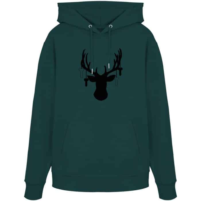 Hirsch Black 3 - Organic Hoodie – Bild 5