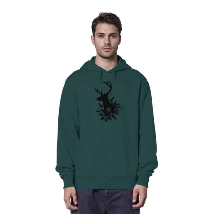 Hirsch Black - Organic Hoodie – Bild 11