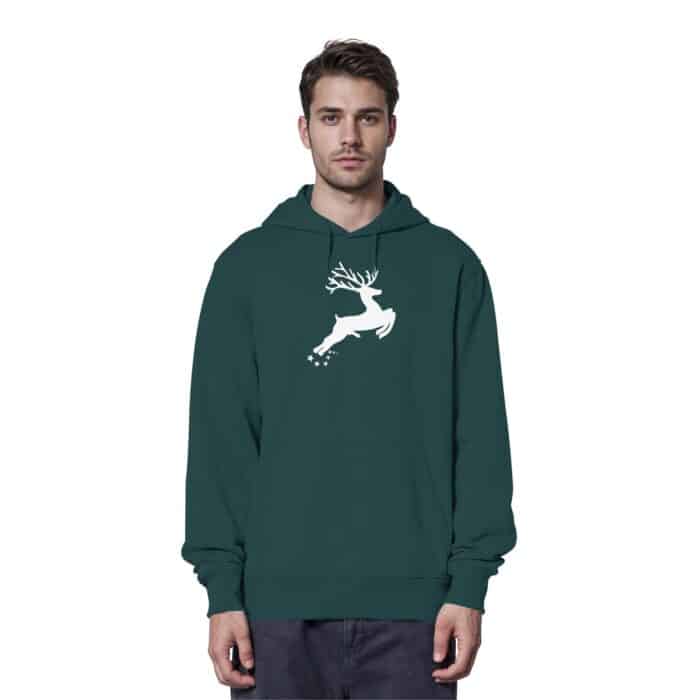 Hirsch Weiß 4 - Organic Hoodie – Bild 10