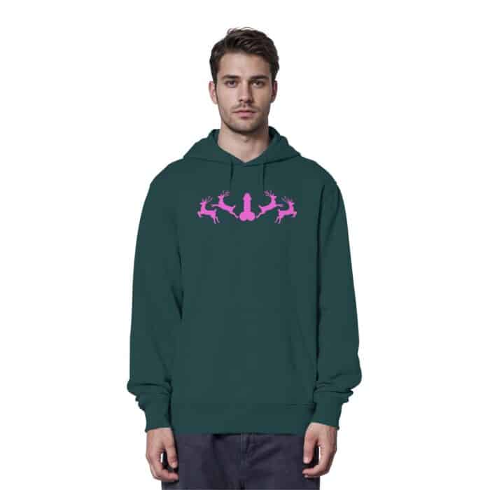 Hirsch Muster 2 Pink - Organic Hoodie – Bild 10
