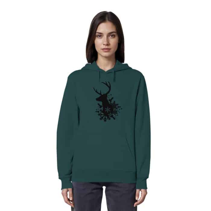 Hirsch Black - Organic Hoodie – Bild 12