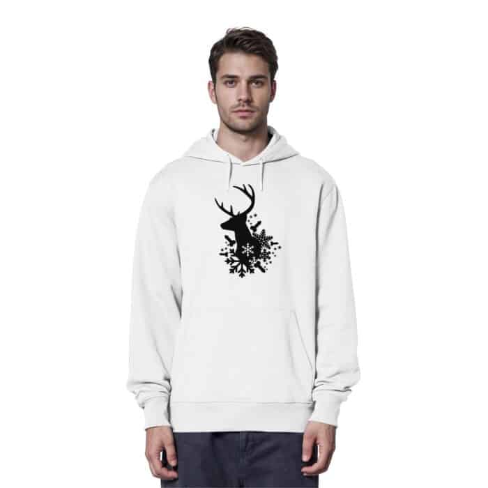 Hirsch Black - Organic Hoodie – Bild 13