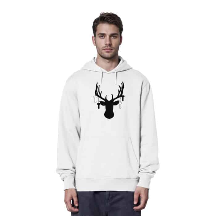 Hirsch Black 3 - Organic Hoodie – Bild 10