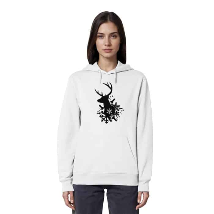 Hirsch Black - Organic Hoodie – Bild 14