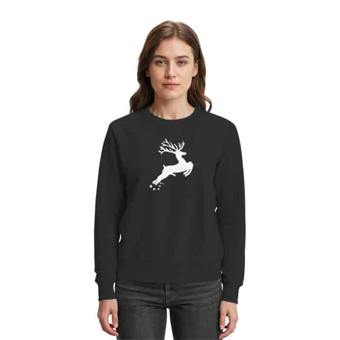 Hirsch Weiß 4 - Premium Sweatshirt – Bild 2