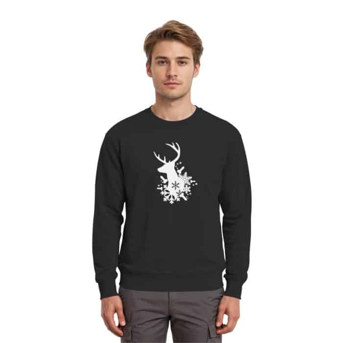 Hirsch Weiß - Premium Sweatshirt – Bild 2