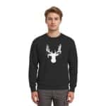 Hirsch Weiß 3 - Premium Sweatshirt – Bild 2
