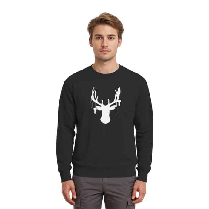 Hirsch Weiß 3 - Premium Sweatshirt – Bild 2