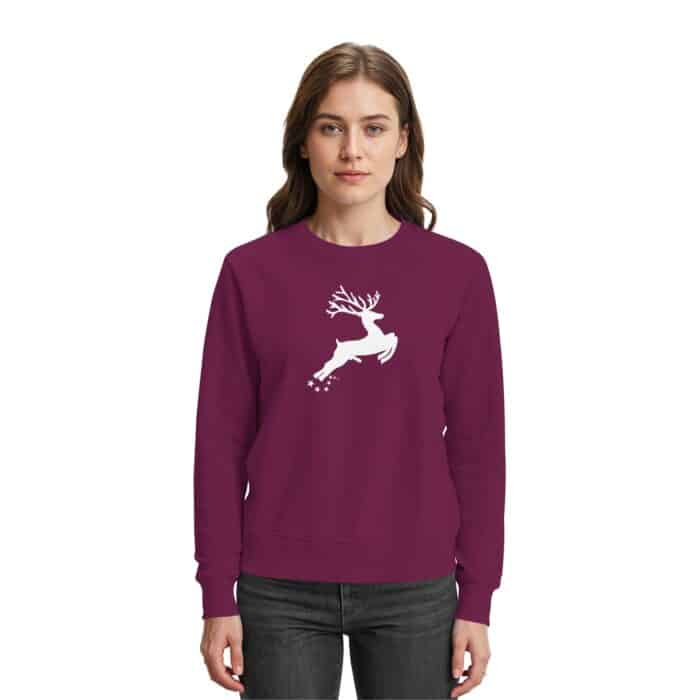 Hirsch Weiß 4 - Premium Sweatshirt – Bild 6