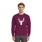 Hirsch Weiß 3 - Premium Sweatshirt – Bild 6