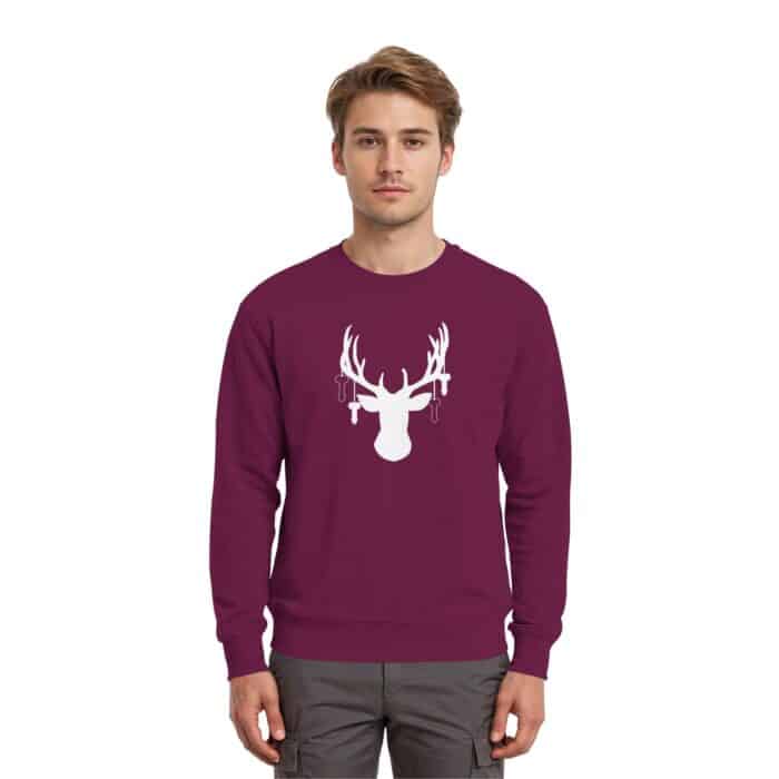 Hirsch Weiß 3 - Premium Sweatshirt – Bild 6
