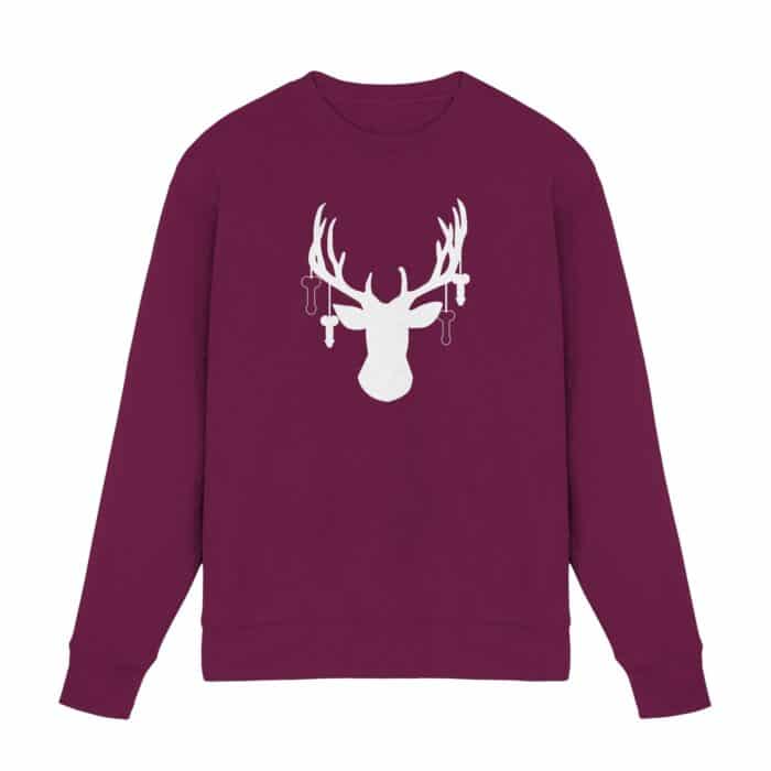 Hirsch Weiß 3 - Premium Sweatshirt – Bild 5